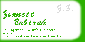 zsanett babirak business card